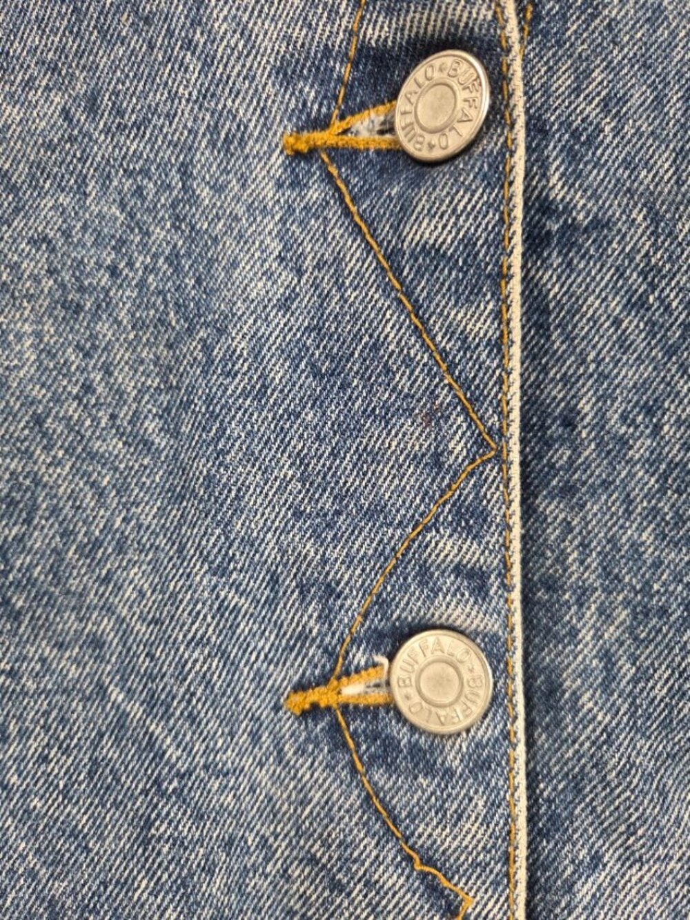 Vintage 90s/Y2K Buffalo "Forever a Legend" Button-Front Denim Midi Skirt Button - Picture 12 of 12